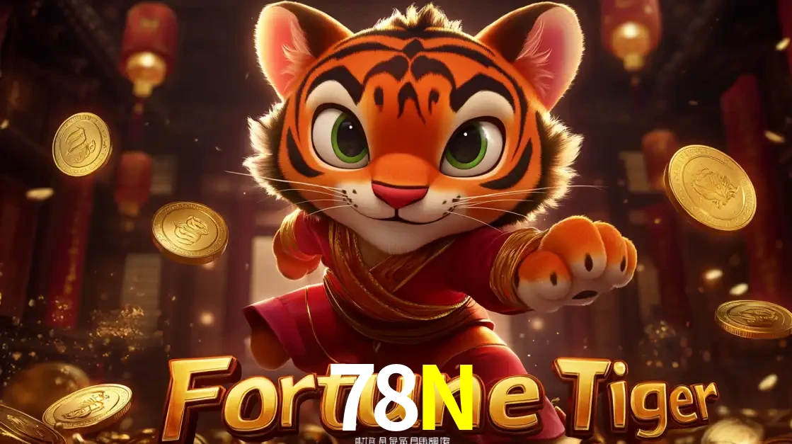 O carismático mascote do jogo de slot Fortune Tiger, um tigre fofo em pose de artes marciais, pronto para trazer sorte e multiplicadores de ganhos no cassino online 78N.