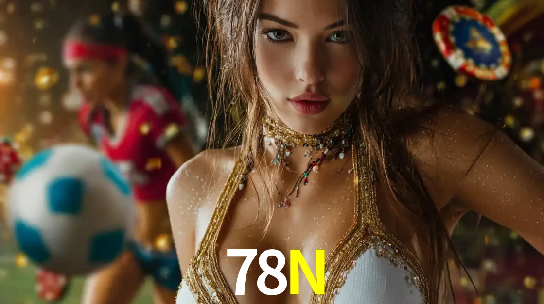 Mulher elegante representando a combinação de glamour e emoção das apostas esportivas, com uma jogadora de futebol ao fundo, destacando a ação no 78N.